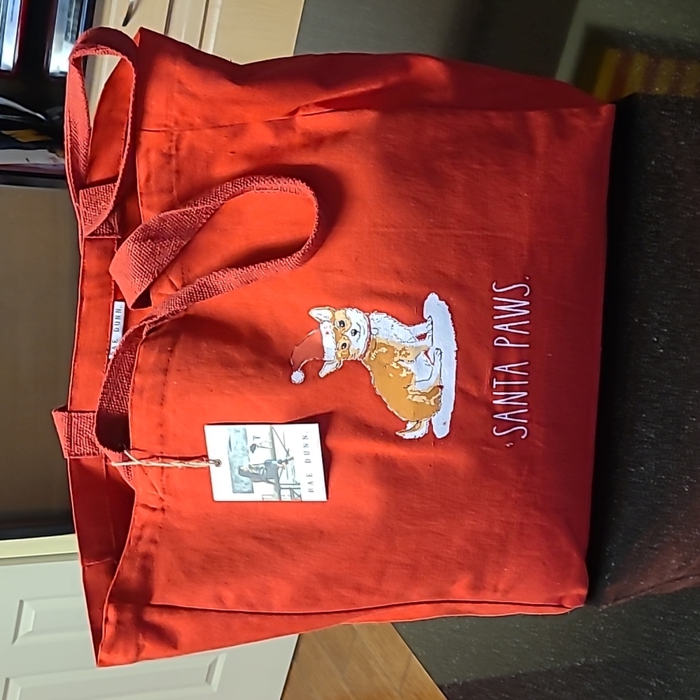 Rae Dunn Santa Paws Tote Bag